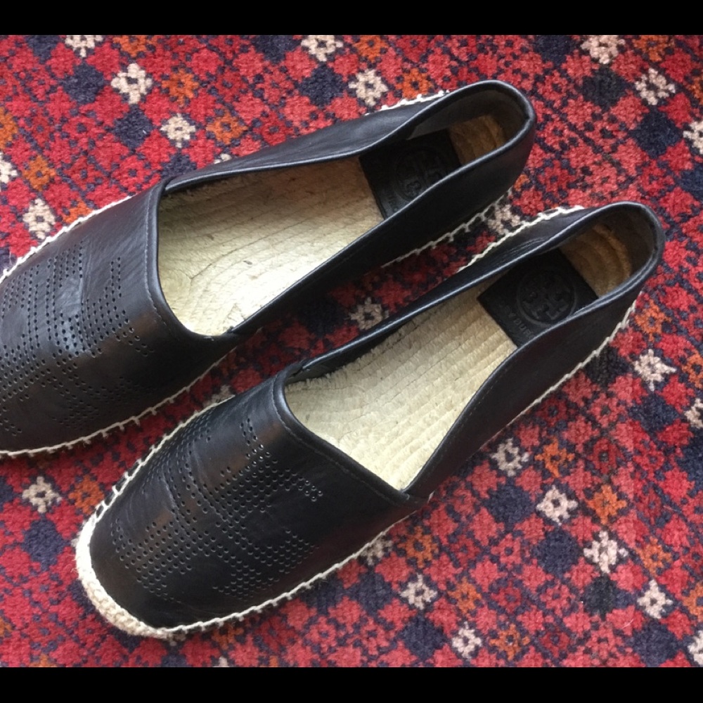Tori Burch perforated logo espadrilles